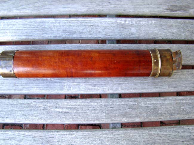 A fine 19th century two-draw mahogany barreled telescope circa 1840